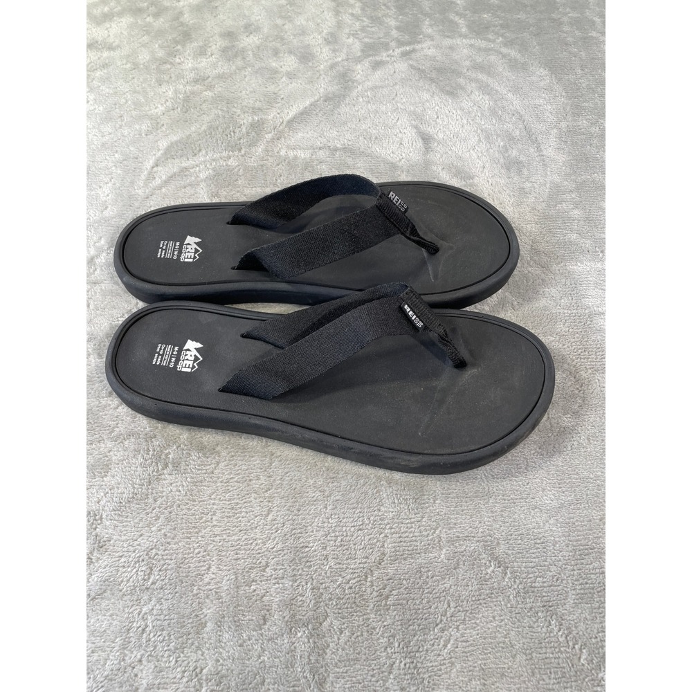 REI Co-op Wallace Lake Flip Flops Black Mens 9‎ Womens 10 Sandals Beach Summer